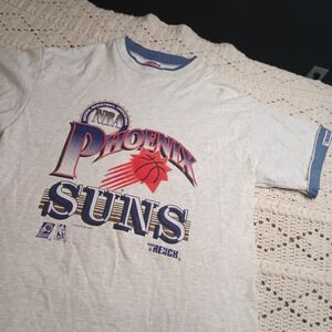 Vtg Phoenix Suns Rare Mock Double Layer XL Single Stitch T-Shirt Trench 1992 NBA